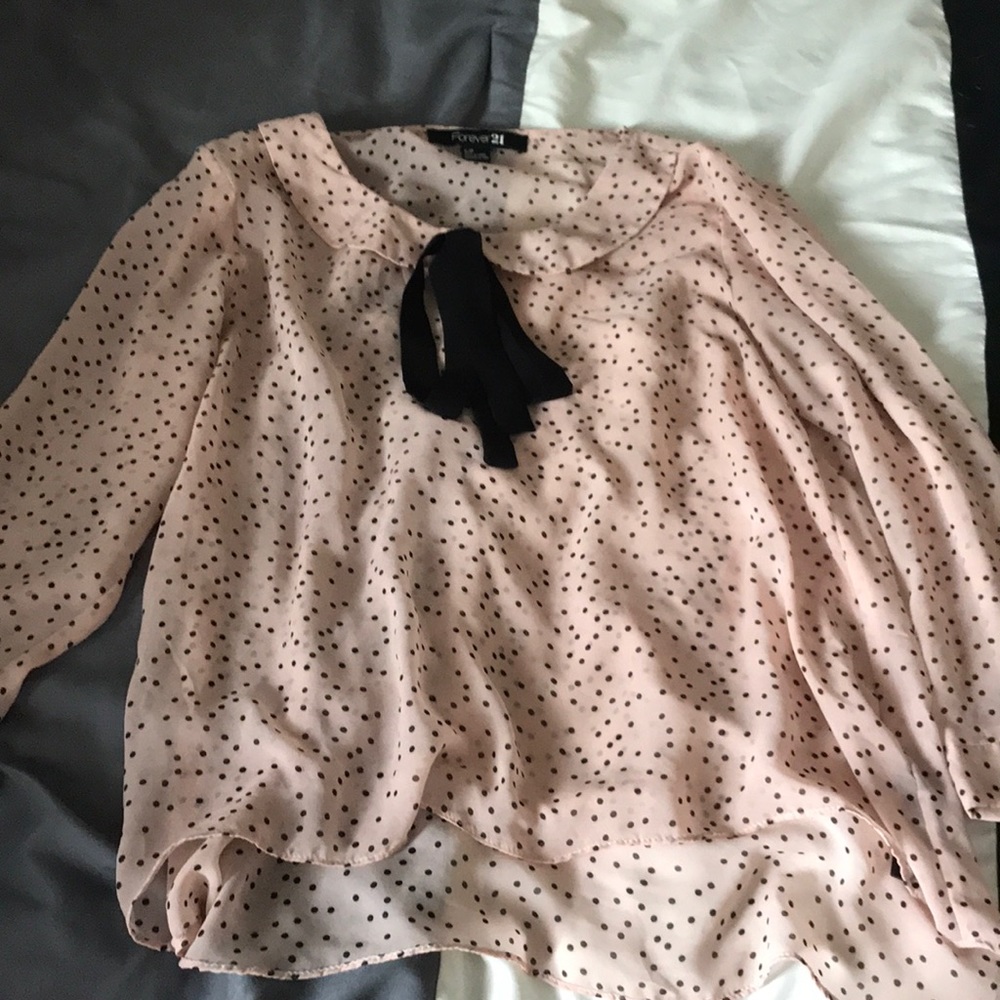 Pink Polka Dot Blouse